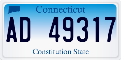 CT license plate AD49317