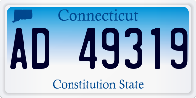 CT license plate AD49319