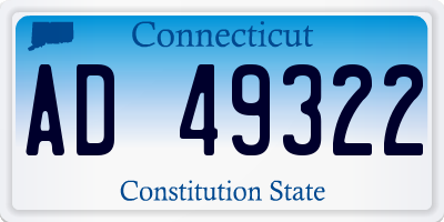 CT license plate AD49322