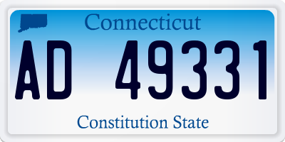 CT license plate AD49331