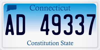 CT license plate AD49337