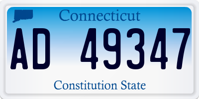 CT license plate AD49347