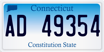 CT license plate AD49354