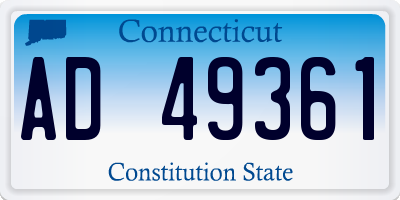 CT license plate AD49361