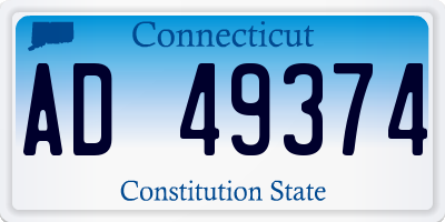 CT license plate AD49374