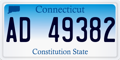 CT license plate AD49382