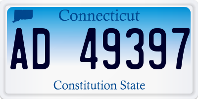 CT license plate AD49397