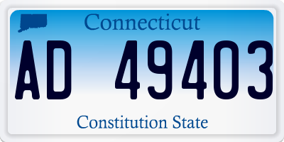 CT license plate AD49403