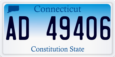 CT license plate AD49406