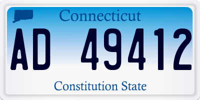 CT license plate AD49412