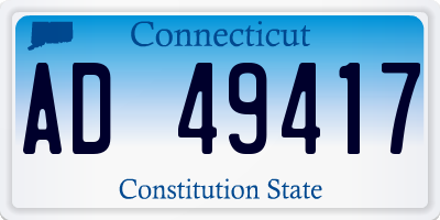 CT license plate AD49417