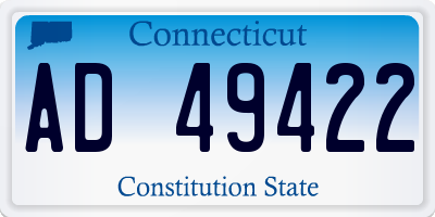 CT license plate AD49422