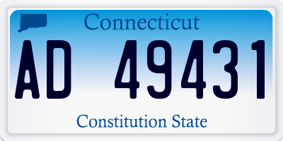 CT license plate AD49431