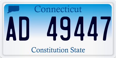 CT license plate AD49447