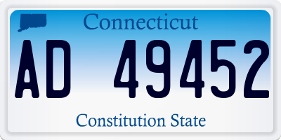 CT license plate AD49452