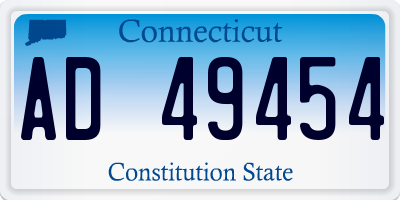 CT license plate AD49454