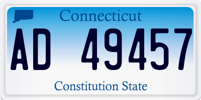 CT license plate AD49457