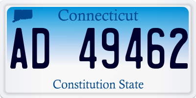 CT license plate AD49462