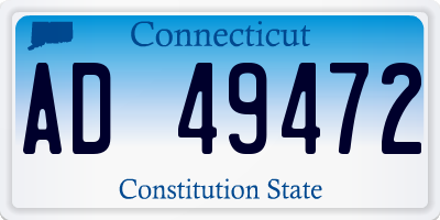 CT license plate AD49472