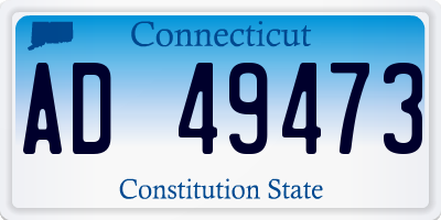 CT license plate AD49473