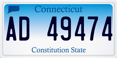 CT license plate AD49474
