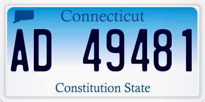 CT license plate AD49481