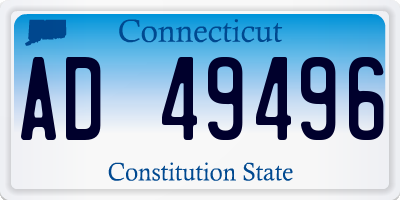CT license plate AD49496