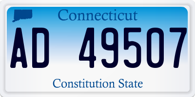 CT license plate AD49507