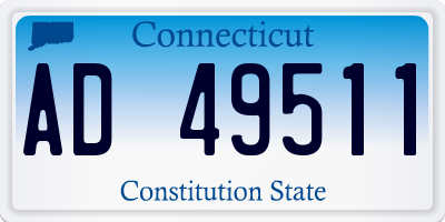 CT license plate AD49511