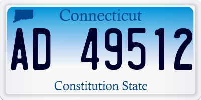 CT license plate AD49512