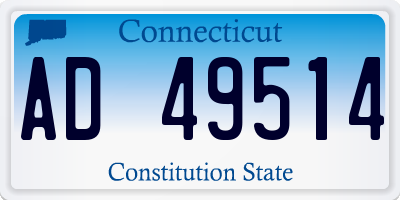CT license plate AD49514