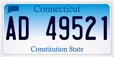 CT license plate AD49521