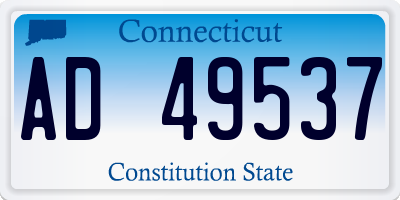 CT license plate AD49537