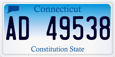 CT license plate AD49538