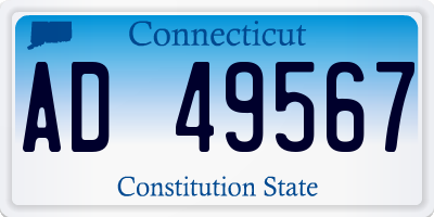 CT license plate AD49567
