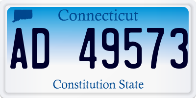 CT license plate AD49573