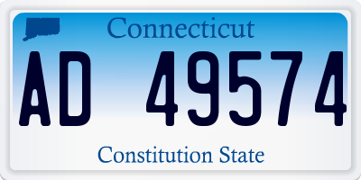 CT license plate AD49574