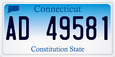 CT license plate AD49581