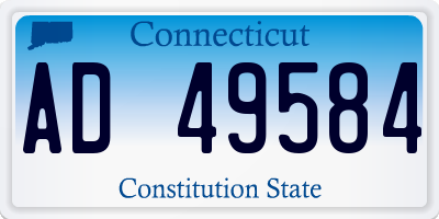 CT license plate AD49584