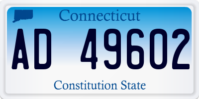 CT license plate AD49602