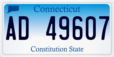 CT license plate AD49607