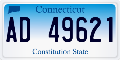 CT license plate AD49621