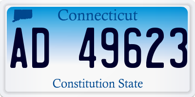 CT license plate AD49623