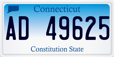 CT license plate AD49625