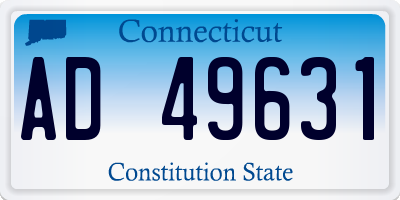 CT license plate AD49631