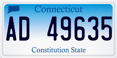 CT license plate AD49635