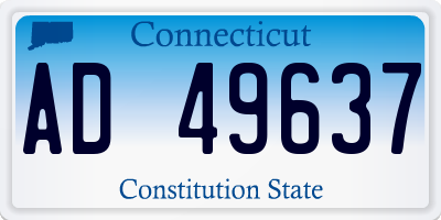 CT license plate AD49637