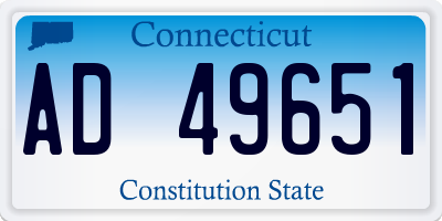 CT license plate AD49651