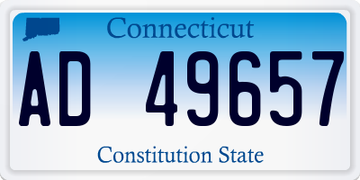 CT license plate AD49657