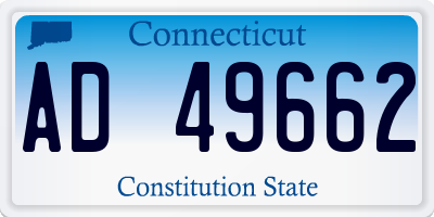 CT license plate AD49662